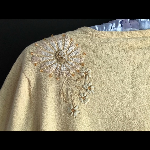 Talbots Yellow Dressy Button Cardigan Sweater - Picture 11 of 16